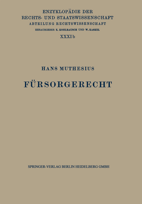 F&uuml;rsorgerecht - Hans Muthesius