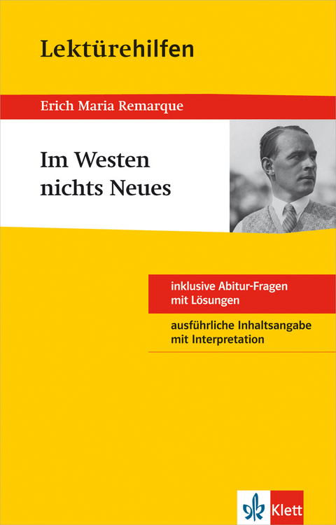 Klett Lekt&uuml;rehilfen Erich Maria Remarque, Im Westen nichts Neues - Claus Gigl