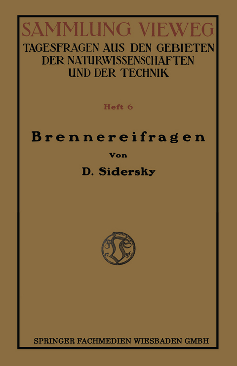 Brennereifragen - D. Sidersky