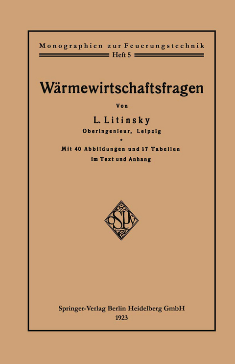 W&auml;rmewirtschaftsfragen - Leonid Litinsky
