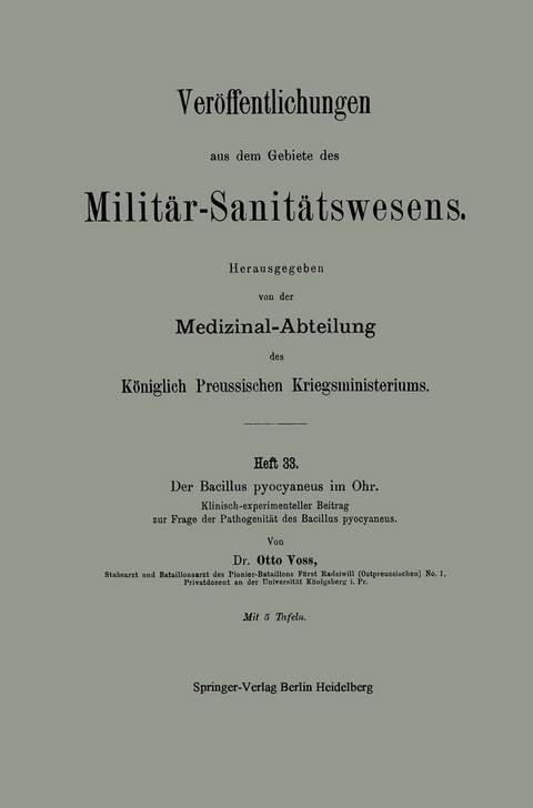Der Bacillus pyocyaneus im Ohr - Otto Vo&szlig;