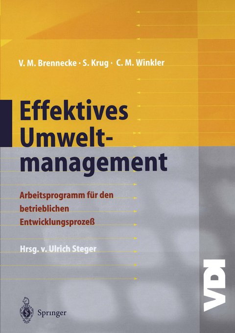 Effektives Umweltmanagement - Volker M. Brennecke, Sebastian Krug, Claudia M. Winkler