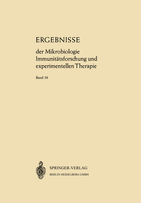 Ergebnisse der Mikrobiologie Immunit&auml;tsforschung und Experimentellen Therapie - W. Henle, W. Kikuth, K. F. Meyer, E. G. Nauck, J. Tomcsik