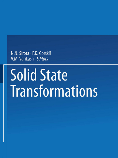 Solid State Transformations - N. N. Sirota