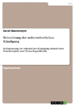 Betrachtung der au&Atilde;erordentlichen K&Atilde;&frac14;ndigung - Sarah Bastemeyer