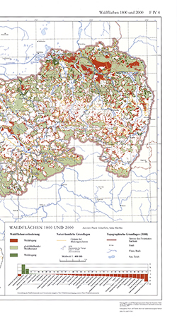 Waldflächen 1800 und 2000 1:400 000 mit Beiheft (F IV 4)