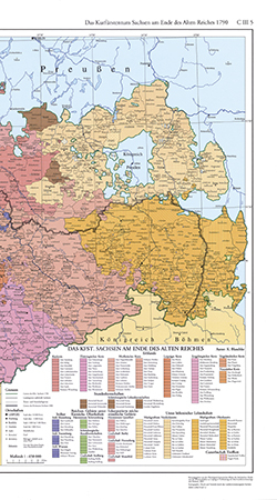 Das Kurfürstentum Sachsen am Ende des Alten Reiches 1790 1:650 000 mit Beiheft (C III 5)