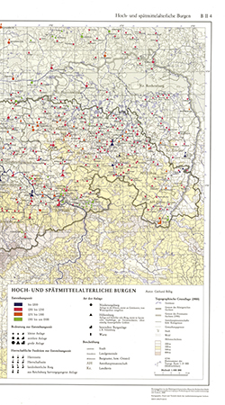 Hoch- und spätmittelalterliche Burgen 1:400 000 mit Beiheft (B II 4)