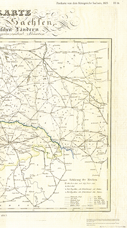 Postkarte von dem Königreiche Sachsen 1825 mit Beiheft (H 16)