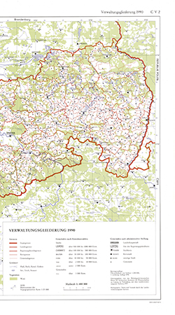 Verwaltungsgliederung 1990 1:400 000 mit Beiheft (C V 2)