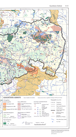 Geschützte Gebiete 1:400 000 mit Beiheft (A 11)