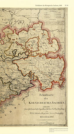 Schulkarte des Königreichs Sachsen 1810 mit Beiheft (H 14)