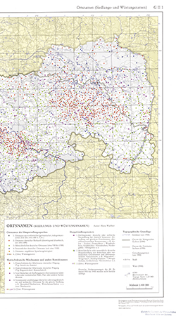 Ortsnamen (Siedlungs- und Wüstungsnamen) 1:400 000 mit Beiheft (G II 1)
