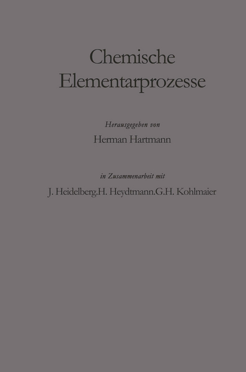 Chemische Elementarprozesse - 