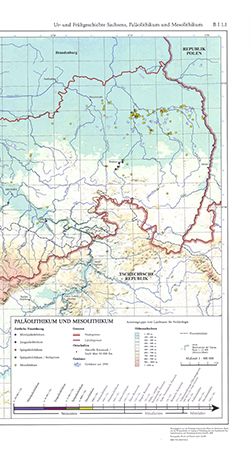 Ur- und Frühgeschichte Sachsens 1:400 000 (5 Kartenblätter) mit Beiheft (B I 1.1 - B I 1.5)