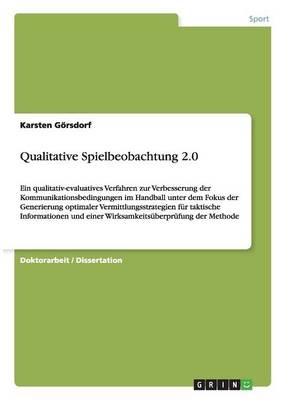Qualitative Spielbeobachtung 2.0 - Karsten G&Atilde;&para;rsdorf