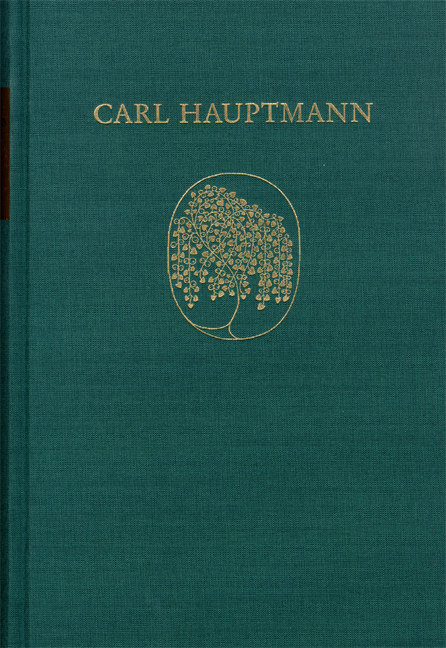 Carl Hauptmann: S&auml;mtliche Werke / Band XI,I: Wissenschaftliche Schriften (Text) - Carl Hauptmann