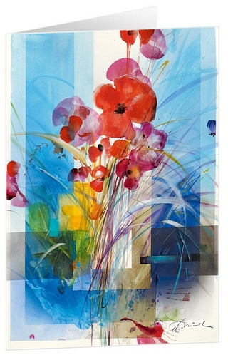 Mohn - Kunst-Faltkarten ohne Text (5 Stück)