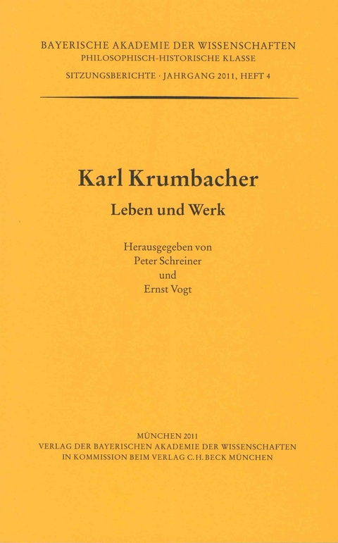 Werke des Verlags der Bayerischen Akademie der Wissenschaften bei... / Karl Krumbacher - 