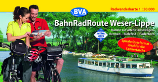 Kompakt-Spiralo BVA BahnRadRoute Weser-Lippe Radeln auf alten Hansewegen, Bremen-Bielefeld-Paderborn Radwanderkarte 1:50.000