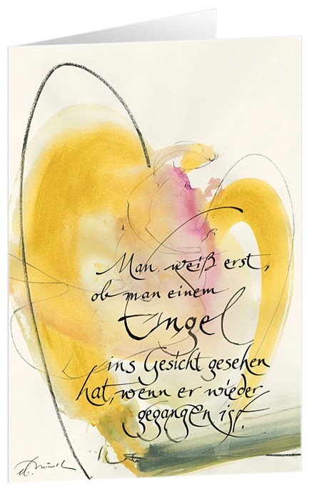 Begegnung mit einem Engel - Kunst-Faltkarten mit Text (5 St&uuml;ck) - 