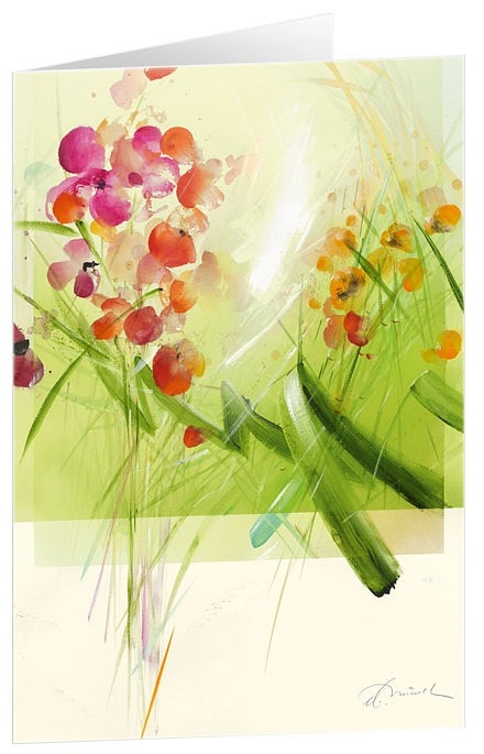 Bl&uuml;tenspiel - Kunst-Faltkarten ohne Text (5 St&uuml;ck) - 