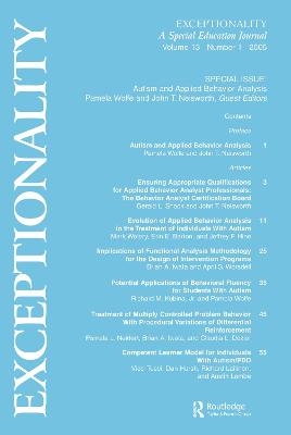 Autism and Applied Behavior Analysis - 