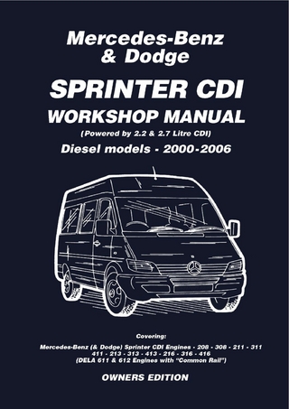 Mercedes Benz & Dodge  Sprinter CDI 2000-2006 Owners Workshop Manual