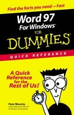 Word 97 for Windows for Dummies Quick Reference - Peter Weverka