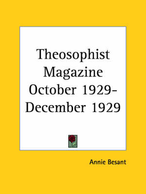 Theosophist Magazine (October 1929-December 1929)