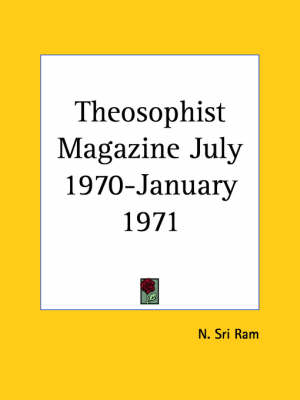 Theosophist Magazine (July 1970-January 1971)