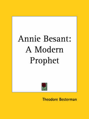 Annie Besant - Theodore Besterman