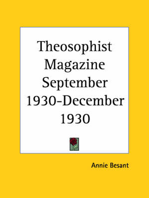 Theosophist Magazine (September 1930-December 1930) - 