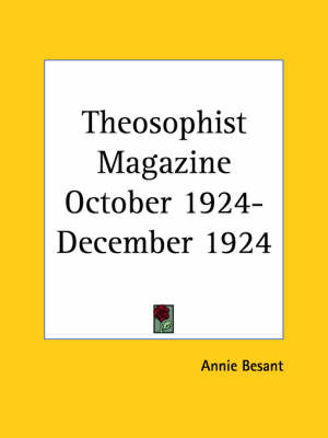 Theosophist Magazine (October 1924-December 1924)