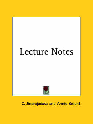 Lecture Notes (1930)