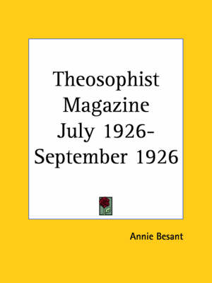Theosophist Magazine (July 1926-September 1926) - 
