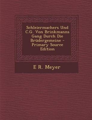 Schleiermachers Und C.G. Von Brinkmanns Gang Durch Die Brudergemeine - Primary Source Edition