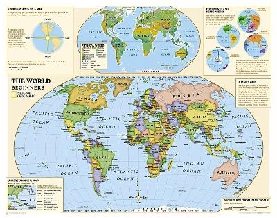 Kids Beginners World Education (grades K-3) Flat - National Geographic Maps