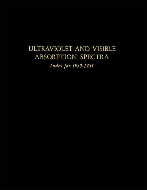 Ultraviolet and Visible Absorption Spectra -  Herbert Hershenson