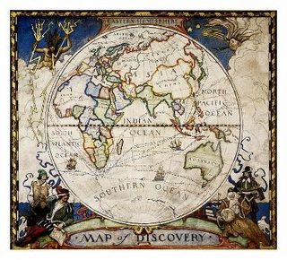 Map Of Discovery, Eastern Hemisphere Flat