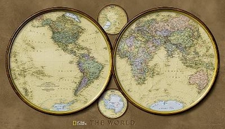 World Hemispheres Flat