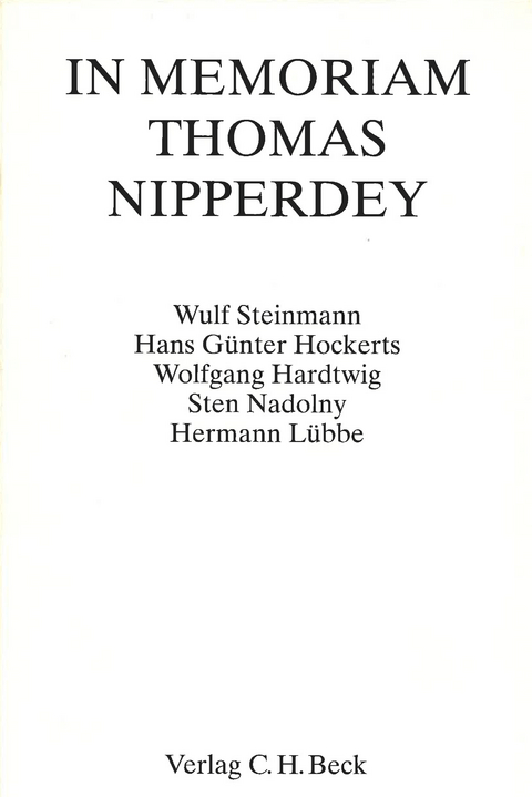 In Memoriam Thomas Nipperdey