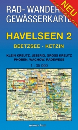 Rad-, Wander- und Gew&auml;sserkarte Havelseen 2: Beetzsee - Ketzin - 