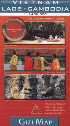 Vietnam Laos Cambodia geographical map