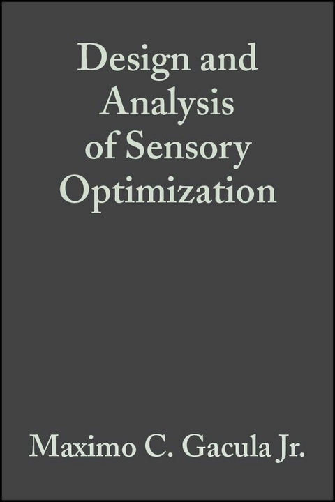 Design and Analysis of Sensory Optimization - Maximo C. Gacula