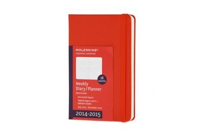 2015 Moleskine Red Pocket Diary Weekly Horizontal Hard 18 Month -  Moleskine