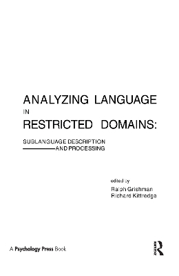 Analyzing Language in Restricted Domains - 