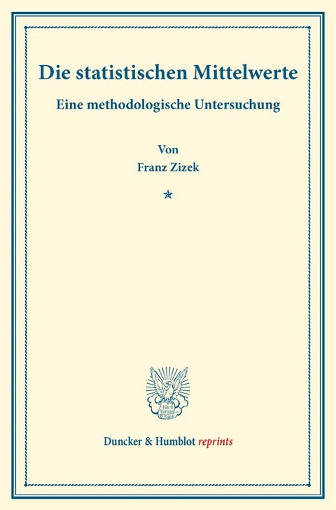 Die statistischen Mittelwerte. - Franz Žižek