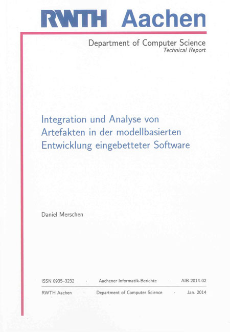 Integration und Analyse von Artefakten in der modellbasierten Entwicklung eingebetteter Software - Daniel Merschen