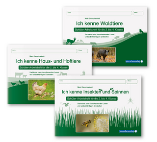 Ich kenne Waldtiere / Haus- und Hoftiere / Insekten und Spinnen - 3 Arbeitshefte im Set für die 2. bis 4. Klasse